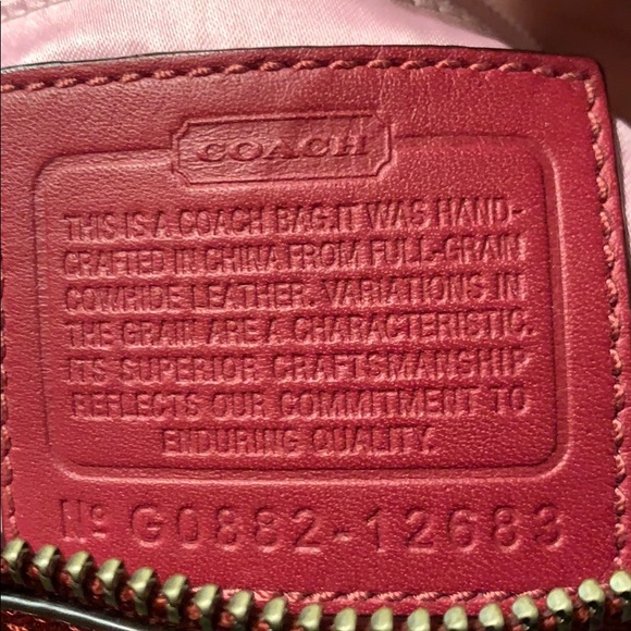 Red leather Coach purse - Picture 7 of 13